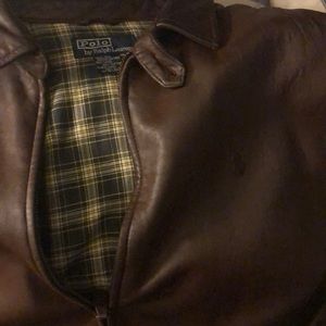 Ralph Lauren  polo brown leather jacket